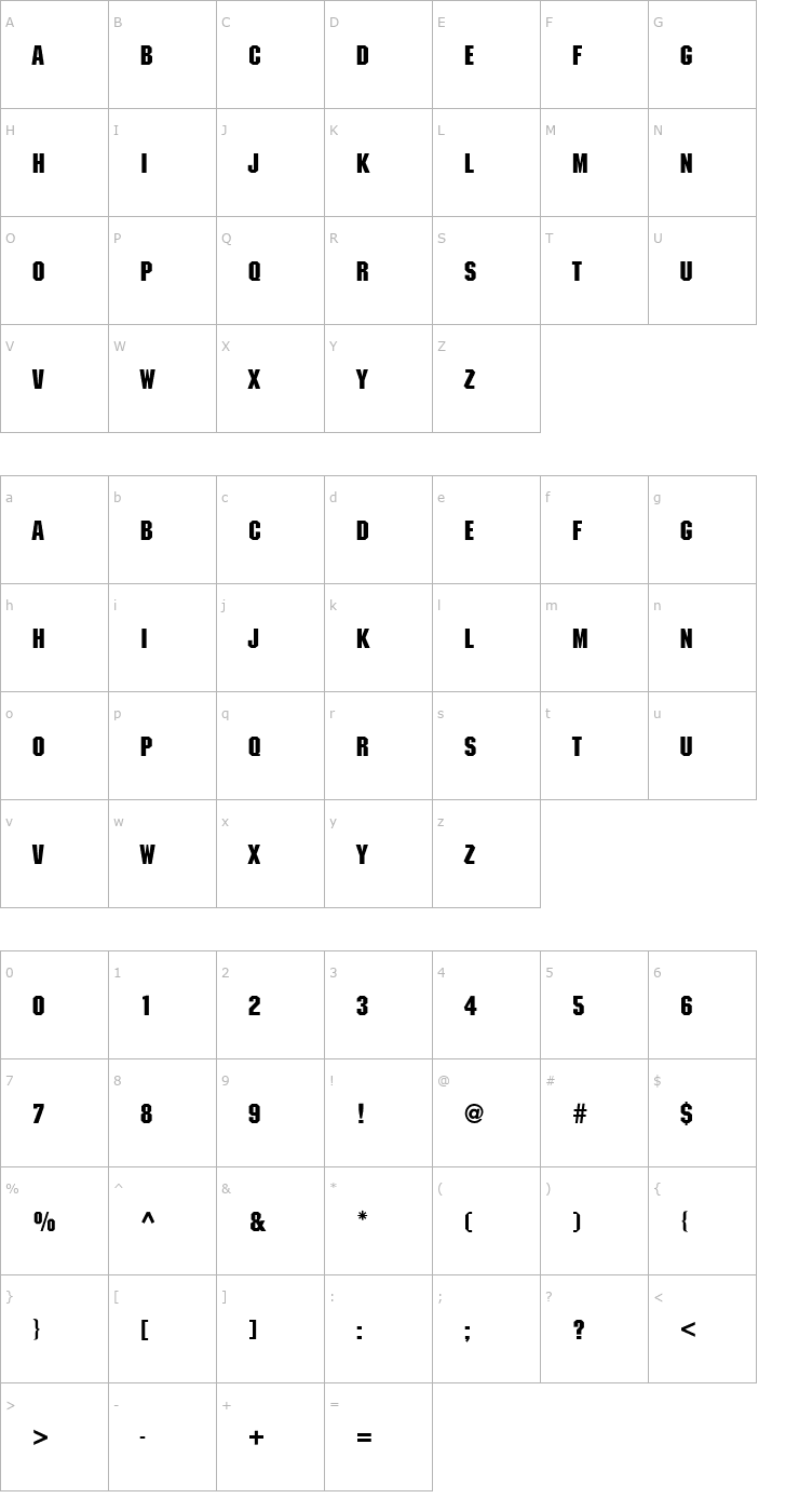 Character Map Automaton Caps Light SSi Light Font
