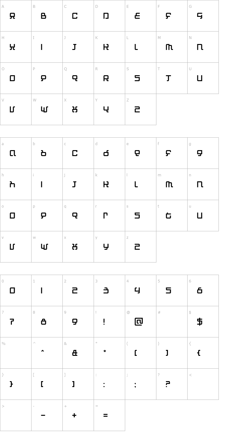 Character Map Automind Font