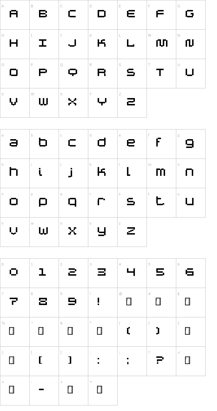 Character Map Autriche Font