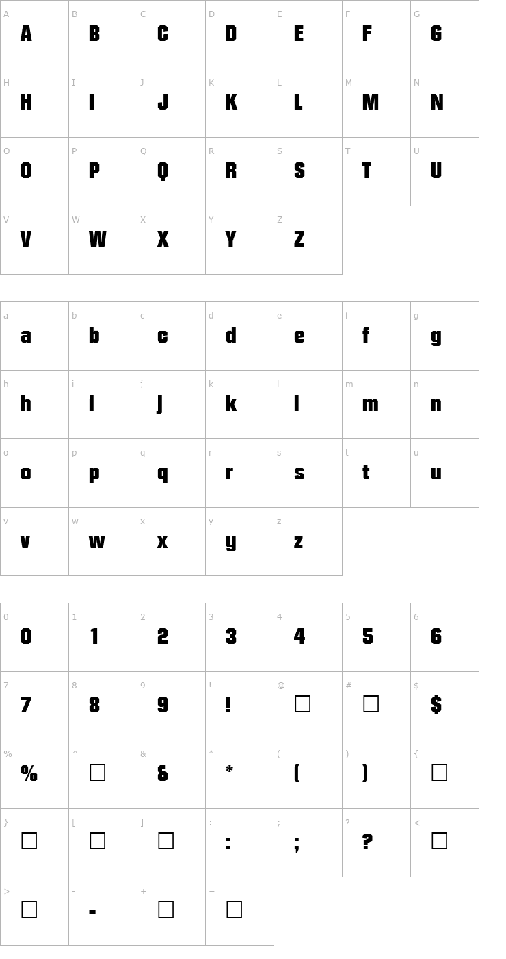 Character Map Autumn Regular Font