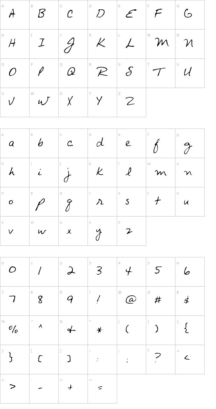 Character Map Avant que... Font