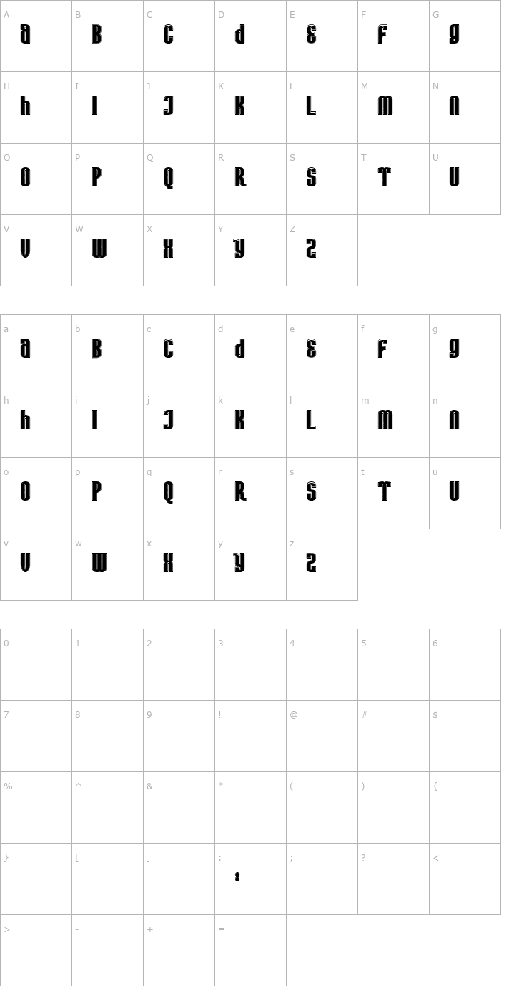 Character Map Avatar Bold Font