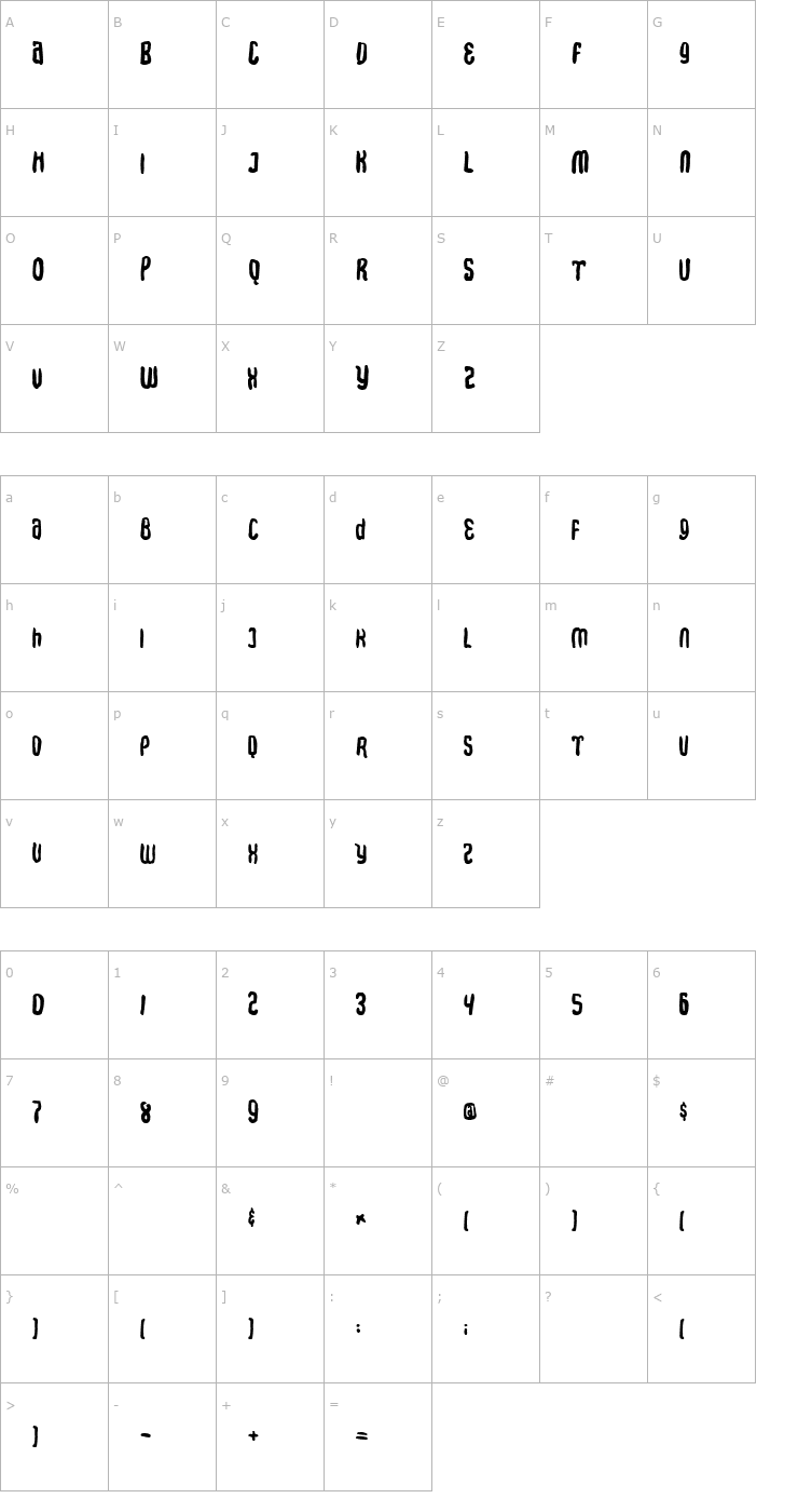 Character Map Avatar Drawn Font