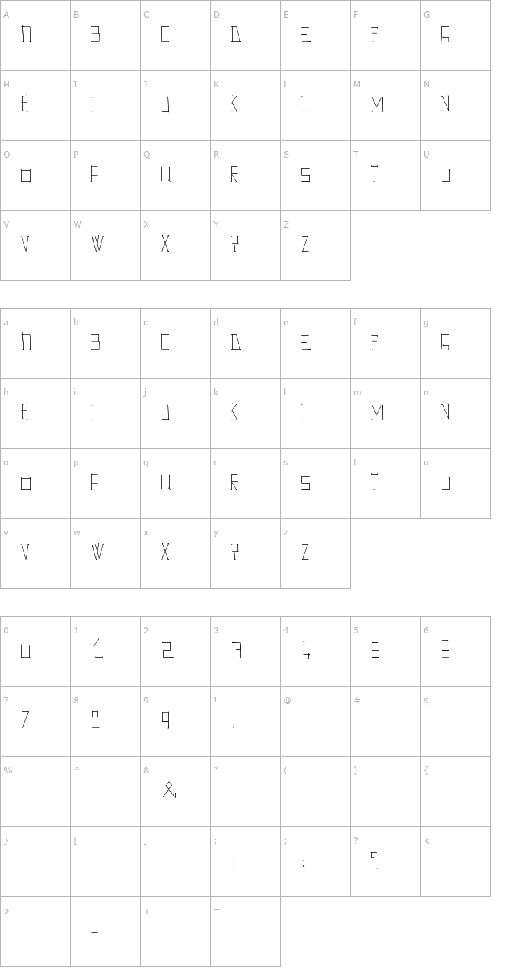Character Map Ave Giulio Font