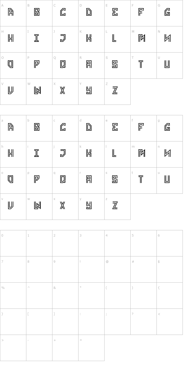 Character Map Avenge Me Font