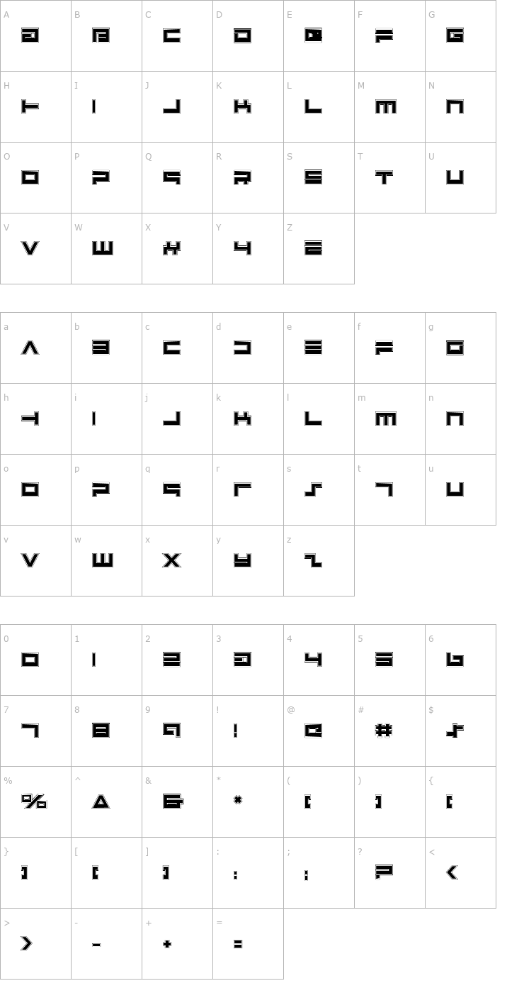 Character Map Avenger College Font