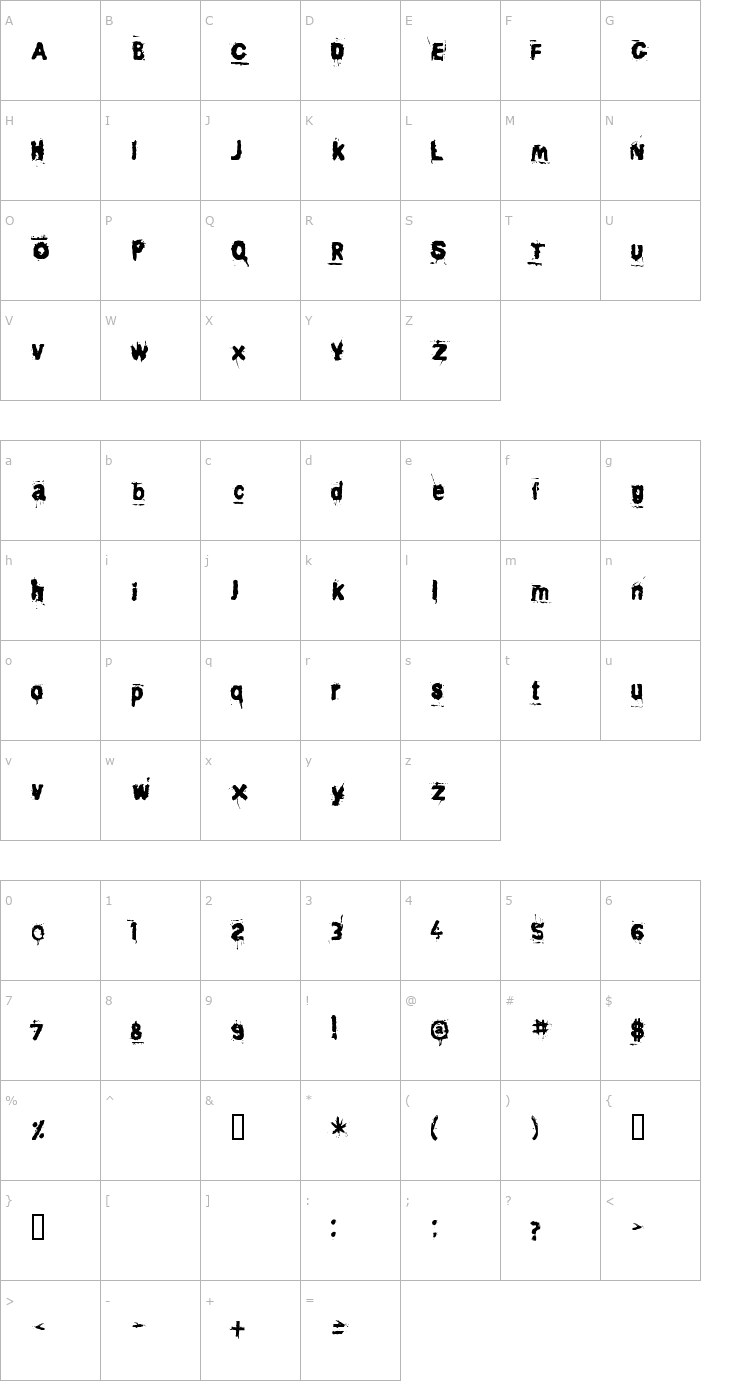 Character Map Awaken Font