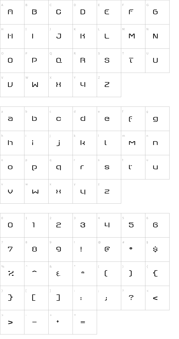 Character Map Axaxax light Font