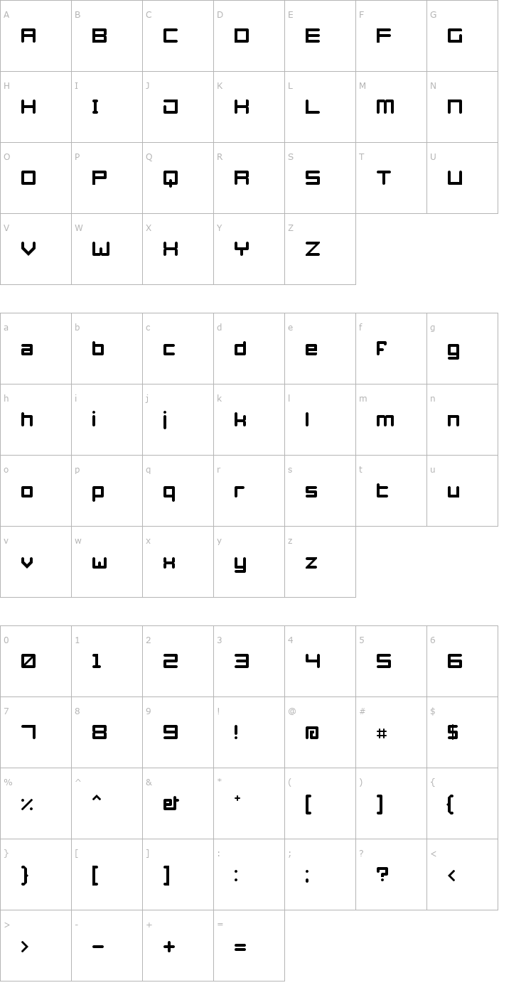 Character Map Azertype Font