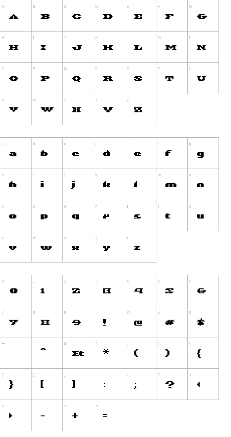 Character Map Azteca Font