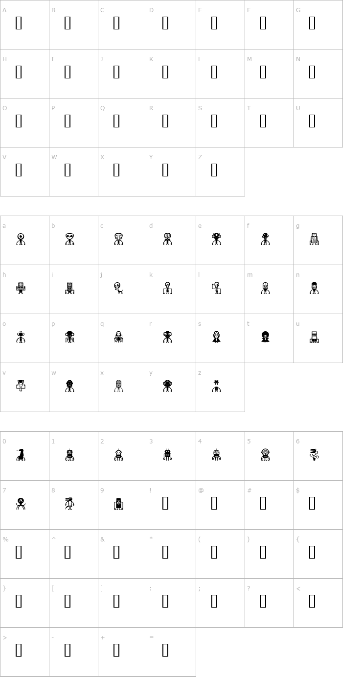 Character Map B Movie Font