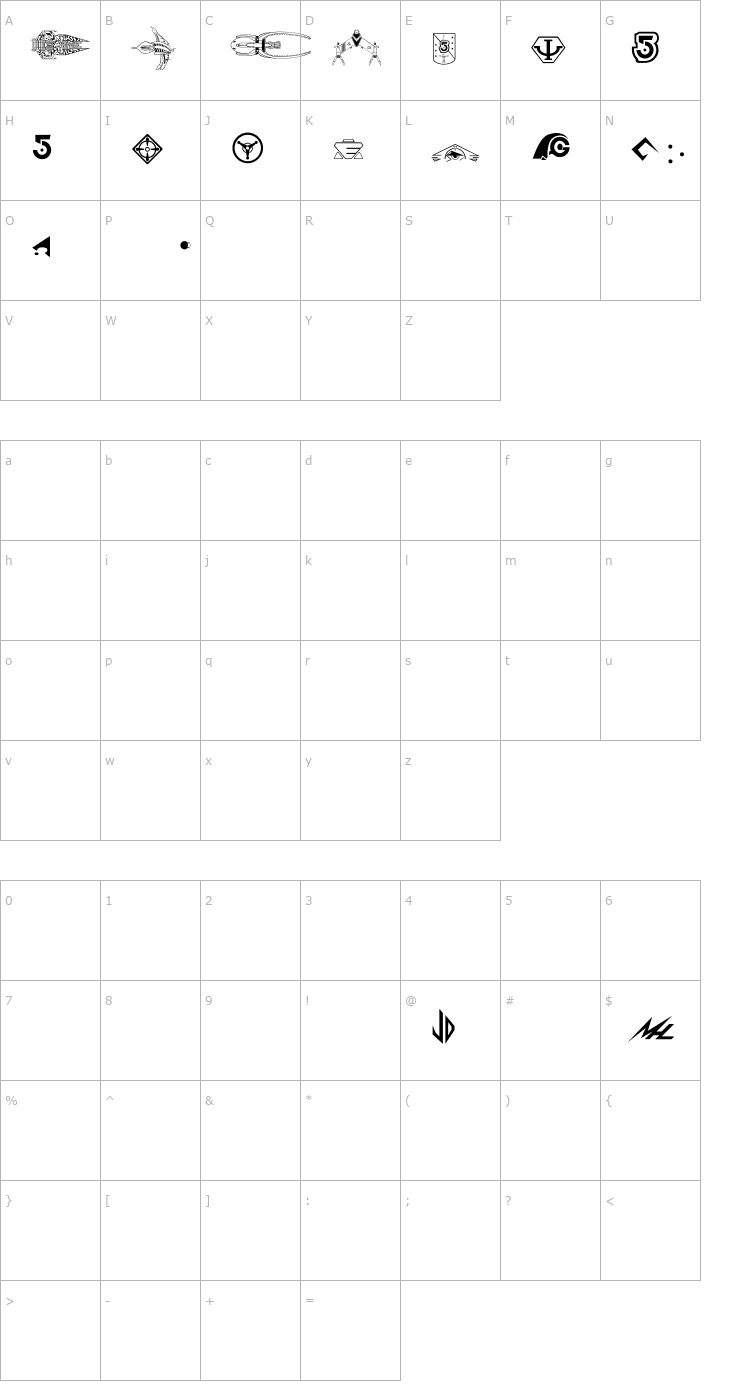 Character Map B5wingdings Font