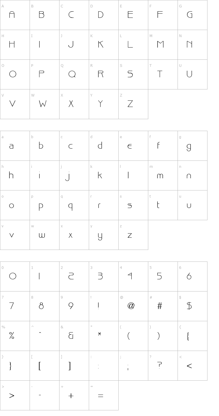 Character Map B733-Deco-Regular Font