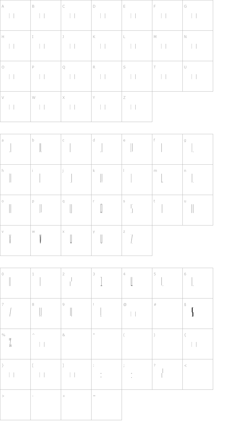 Character Map BABBIO-BASSO Font