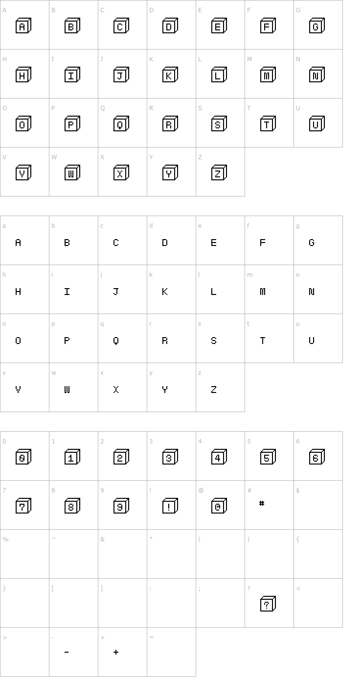 Character Map BabyBlocks Font