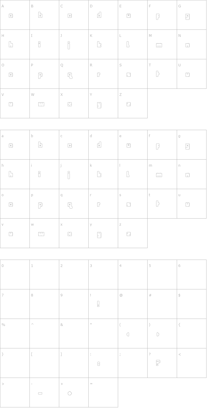 Character Map Babybox Font