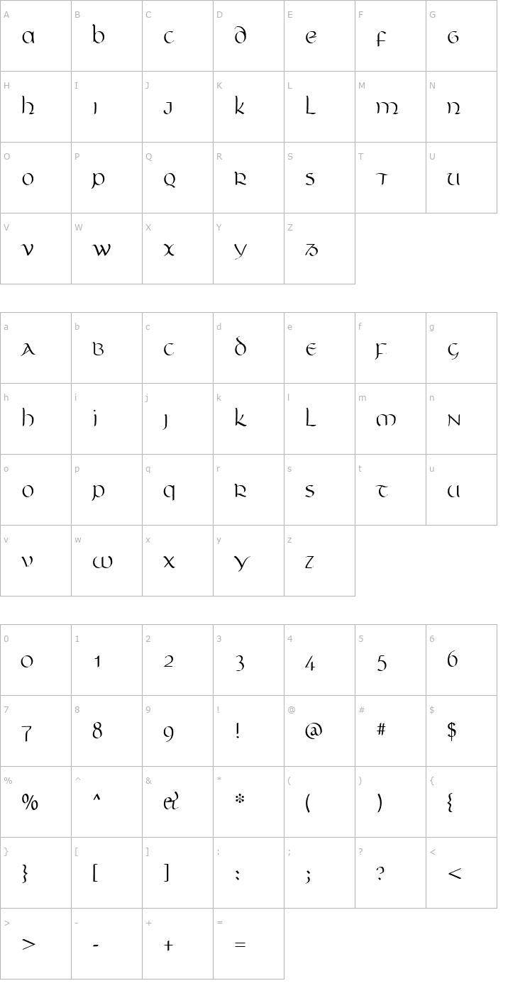 Character Map Babylon Font