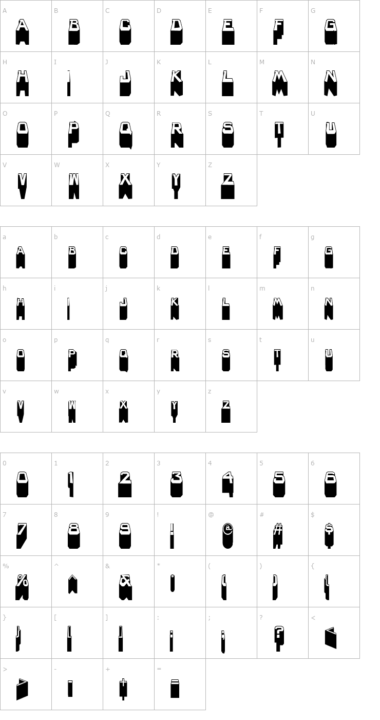 Character Map Bachelor Pad Huge JL Font