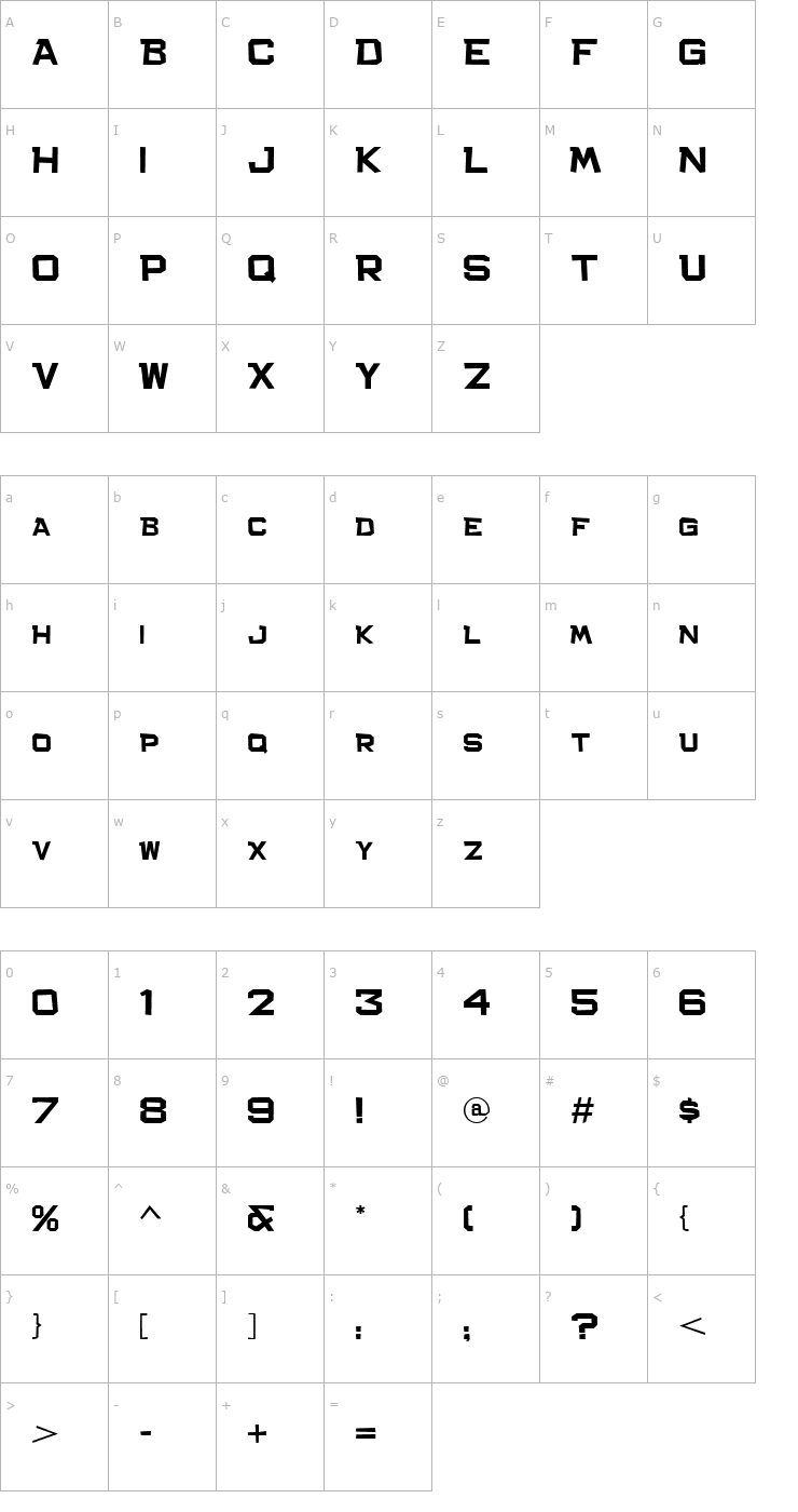 Character Map Bachelor Pad JL Font