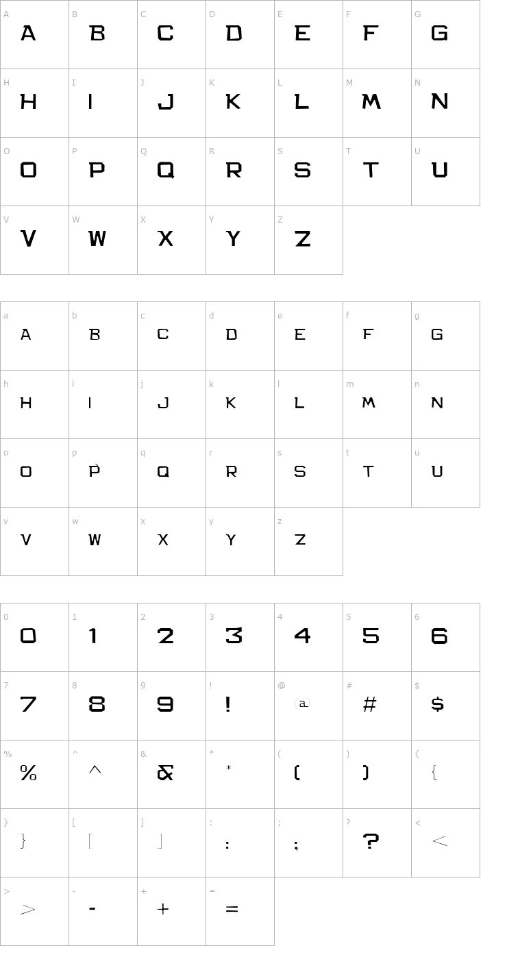 Character Map Bachelor Pad Lite JL Font