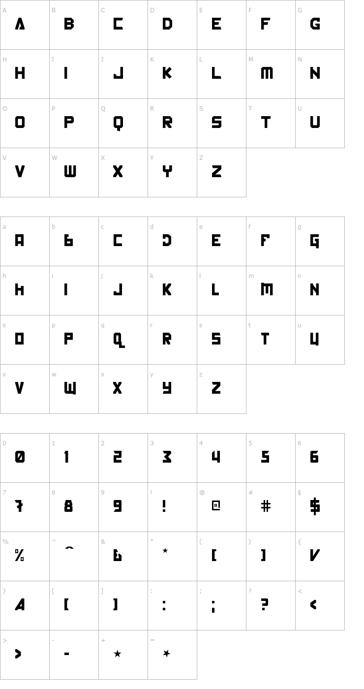 Character Map Back In The USSR DL Font