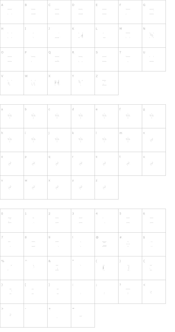 Character Map back to heavy coat fat ground_line-sv Regular Font