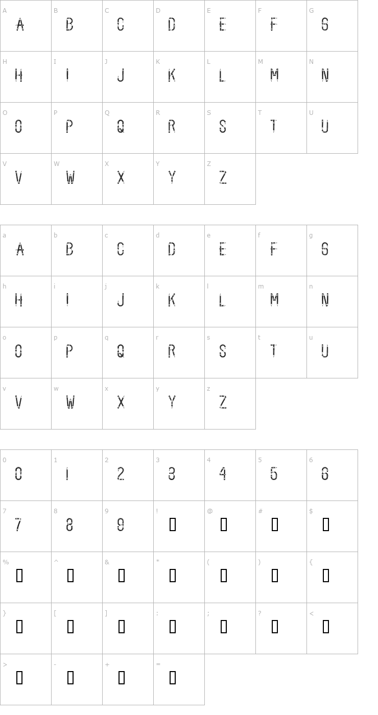 Character Map BackToSchool Font
