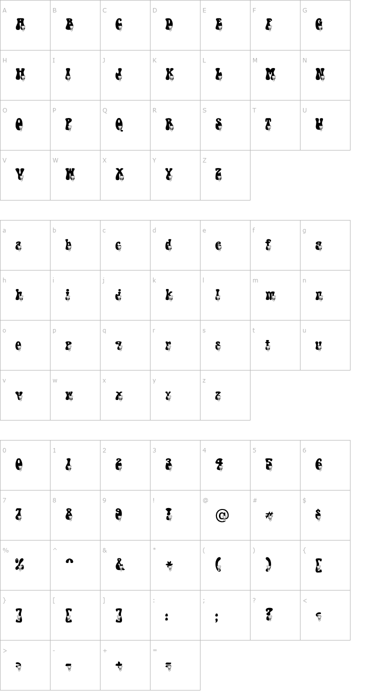 Character Map Badminton Becker Font