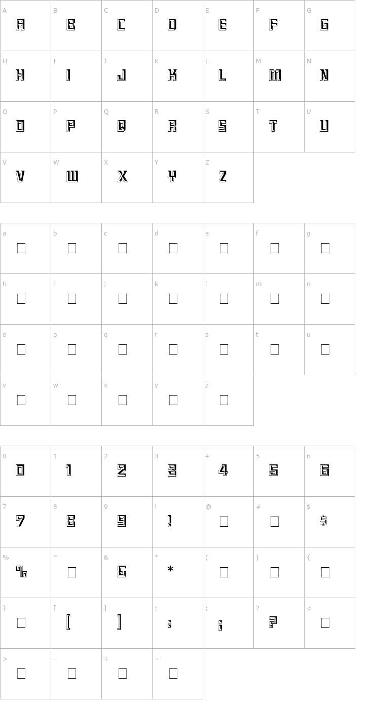 Character Map Baguet Display Caps SSi Font