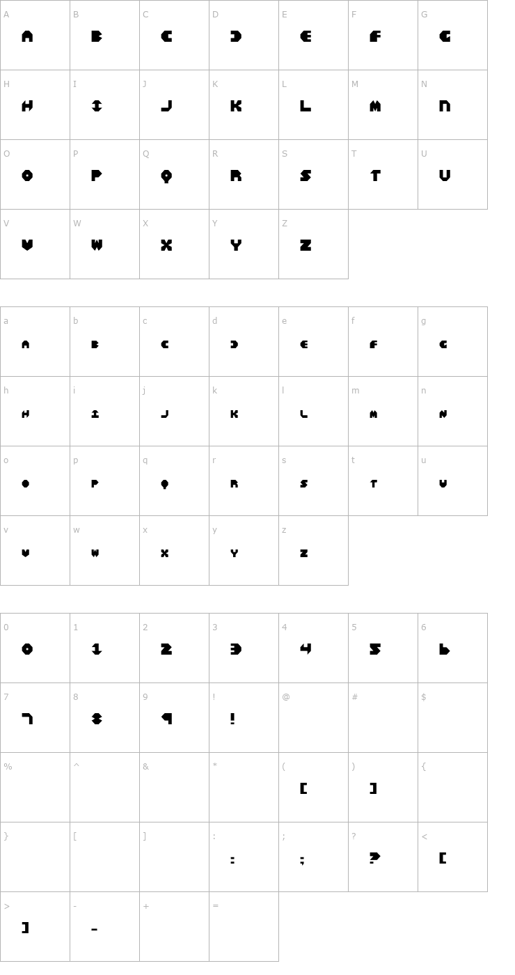 Character Map Bal-Astaral Font