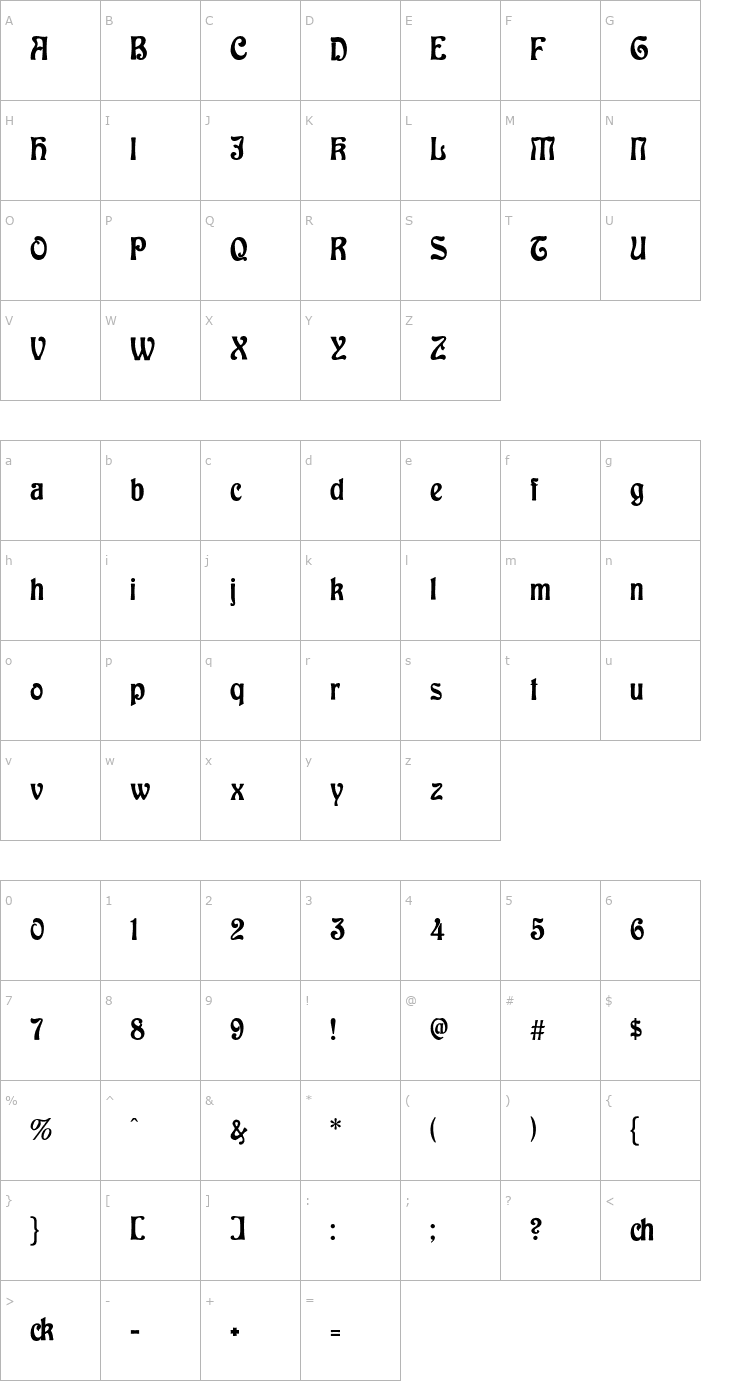 Character Map Baldur OTF Font