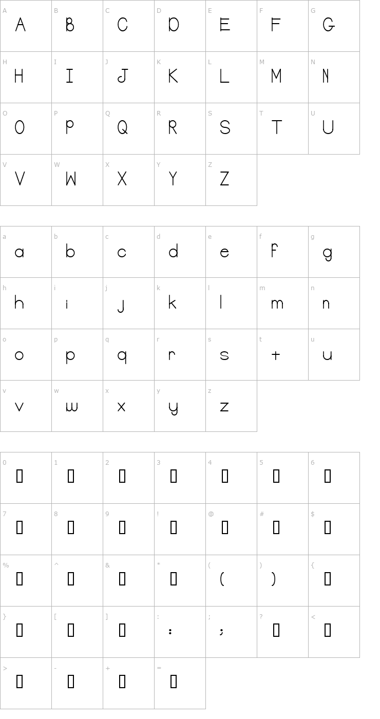 Character Map Balker Font