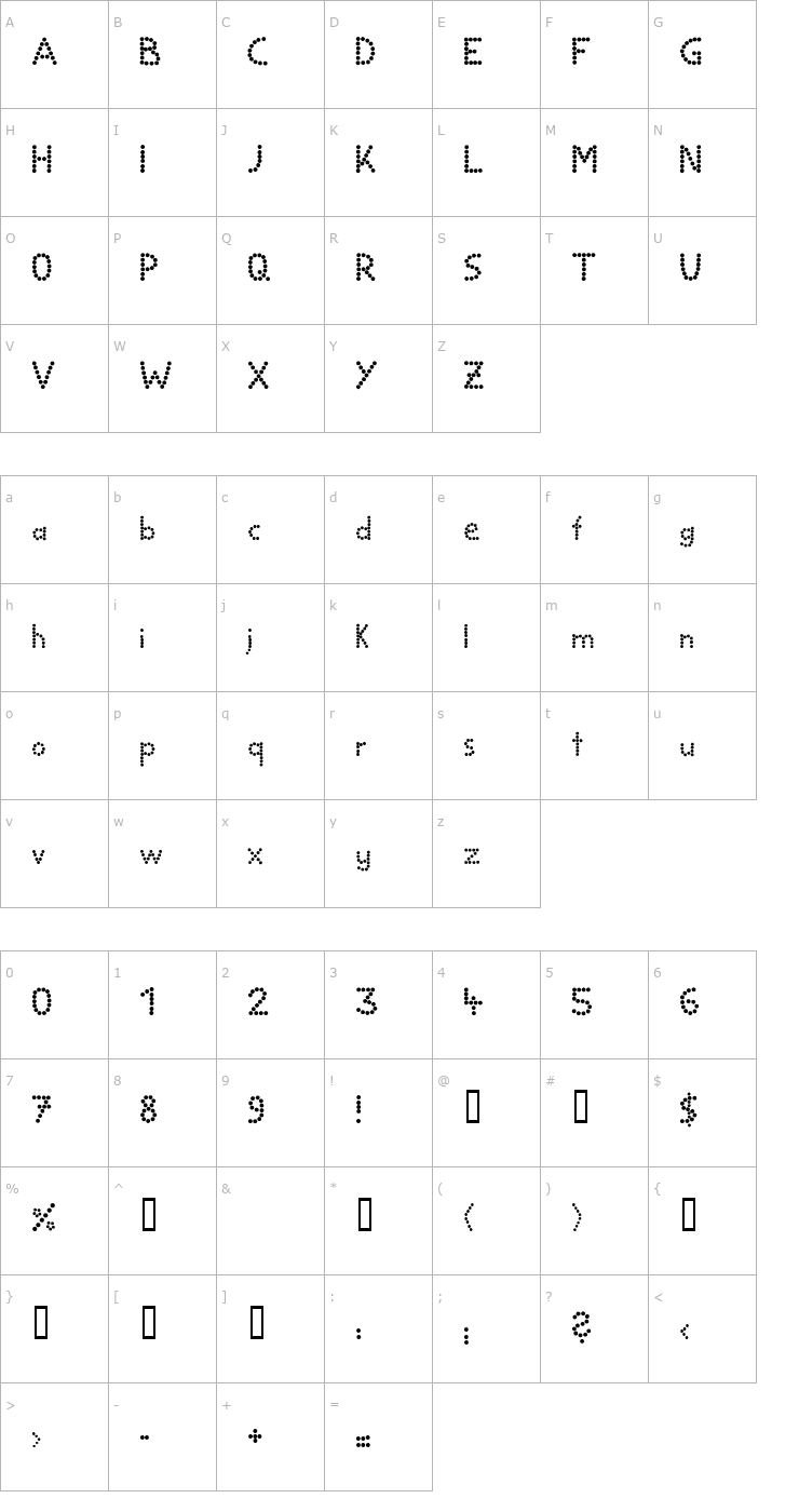 Character Map BALL bold Font