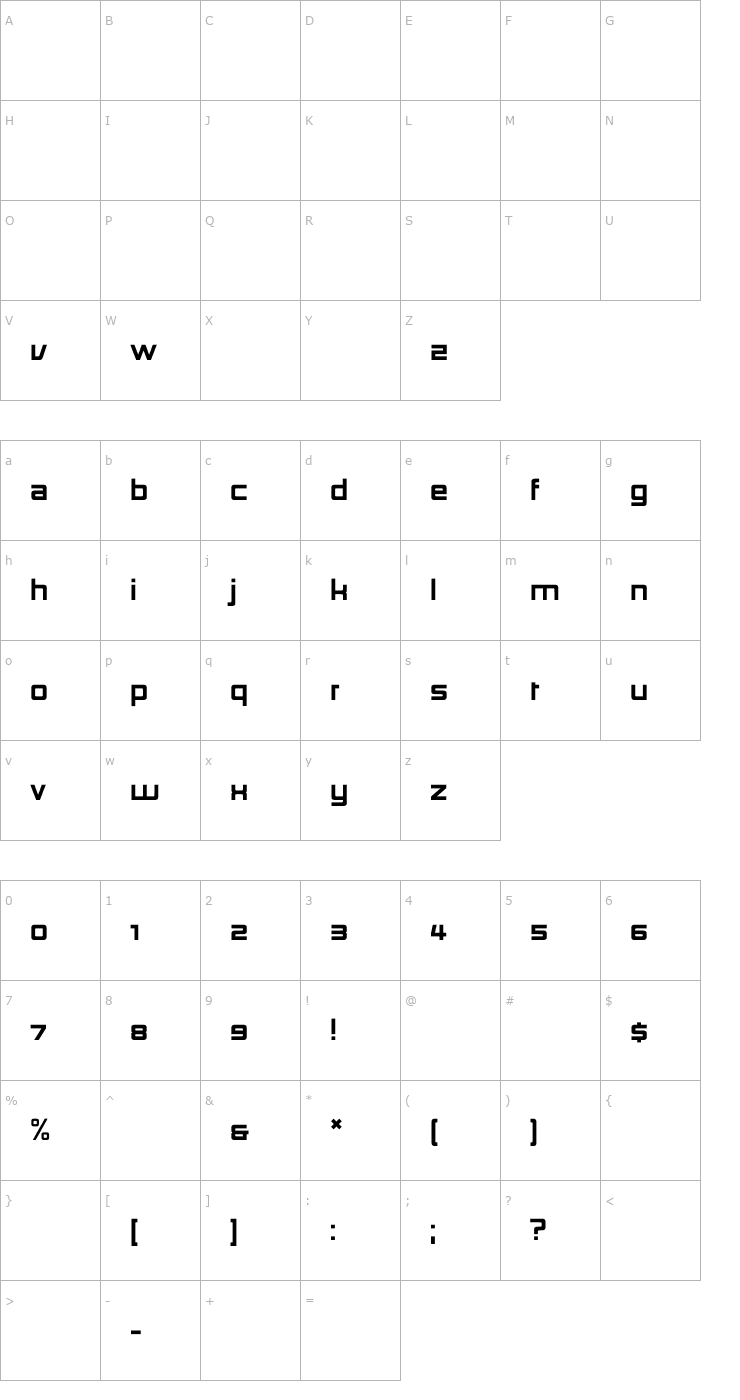 Character Map BallmerArchiType Font