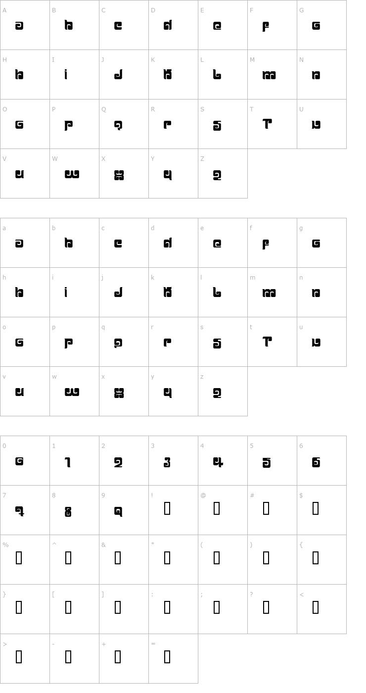 Character Map Ballom Font