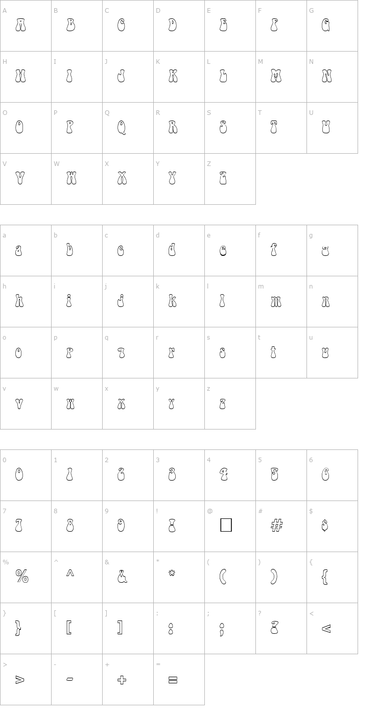 Character Map BalloonOpen Font