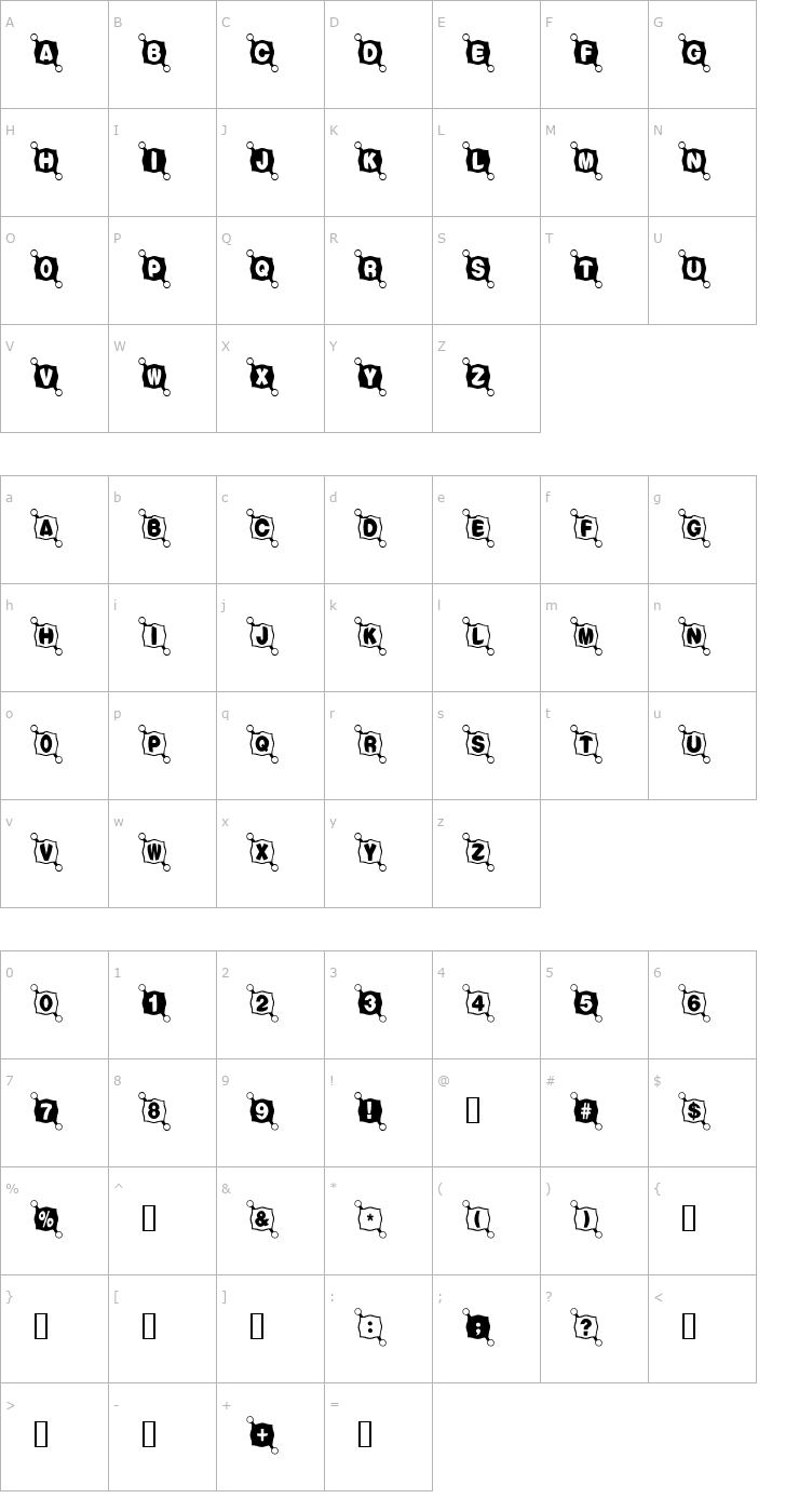 Character Map BallTack Font