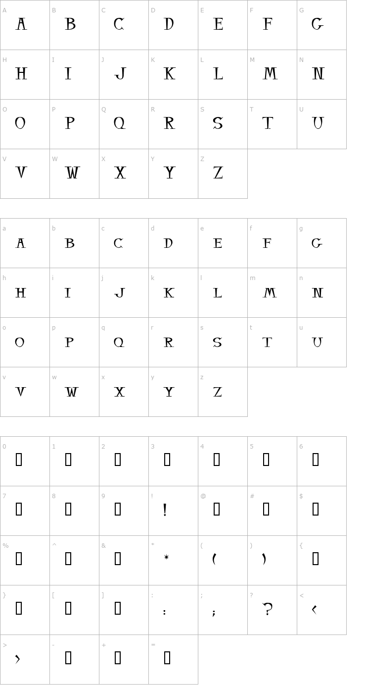 Character Map Balsamo Font