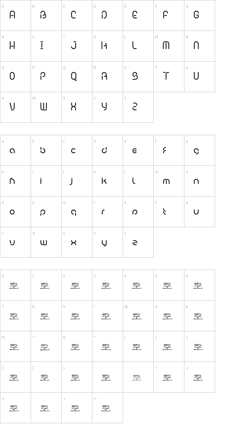 Character Map Bambhout Font