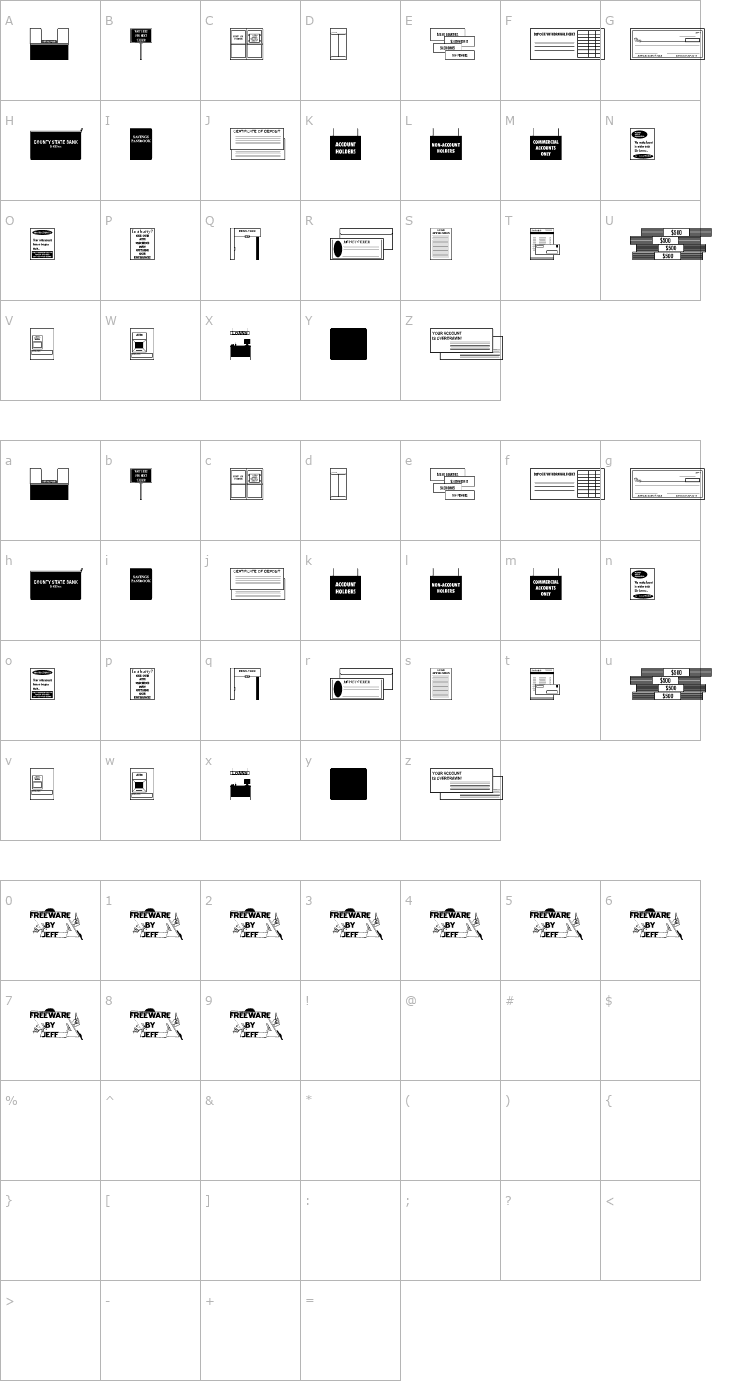 Character Map Bank Visit JL Font