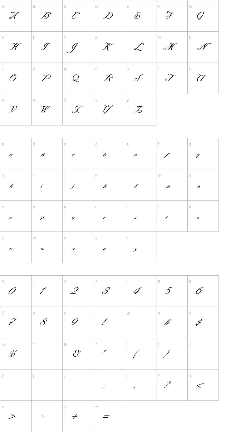 Character Map Baraquiel OTF Font