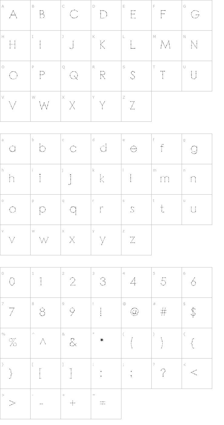 Character Map Barbarello Font