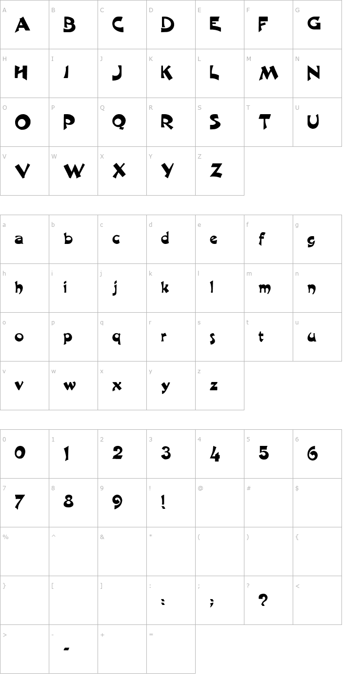 Character Map Barcool Font