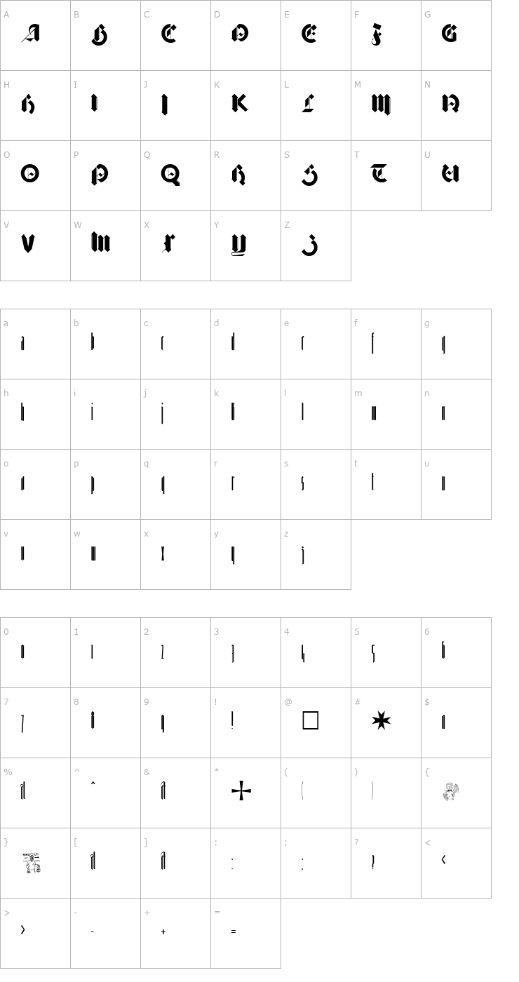 Character Map Barnbrook Regular Font
