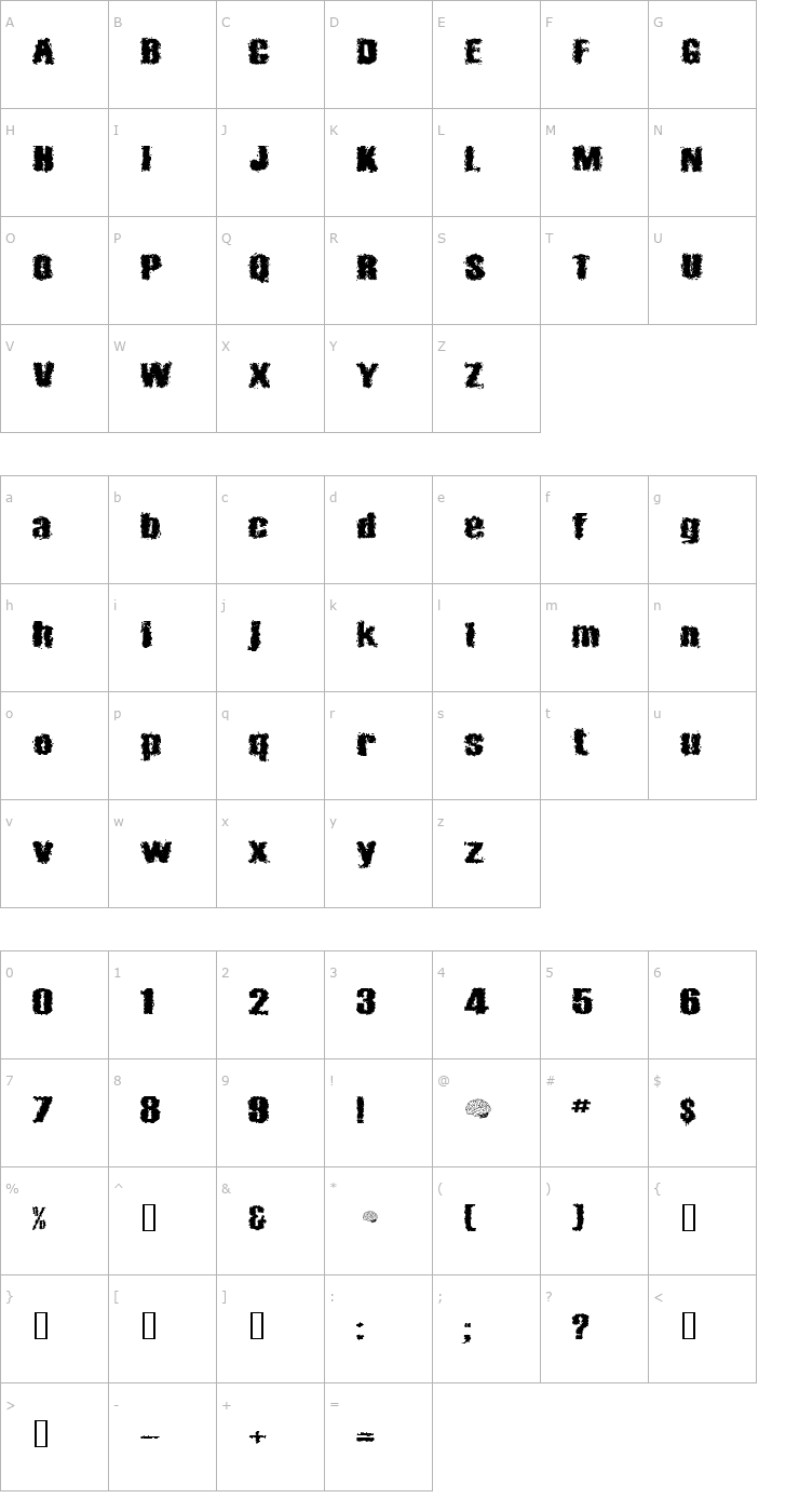 Character Map Barricades Font