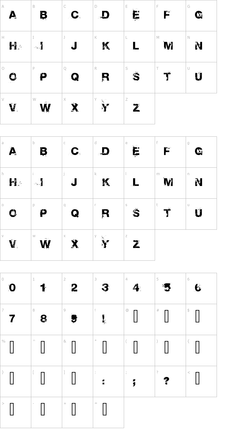 Character Map Base 02 Font