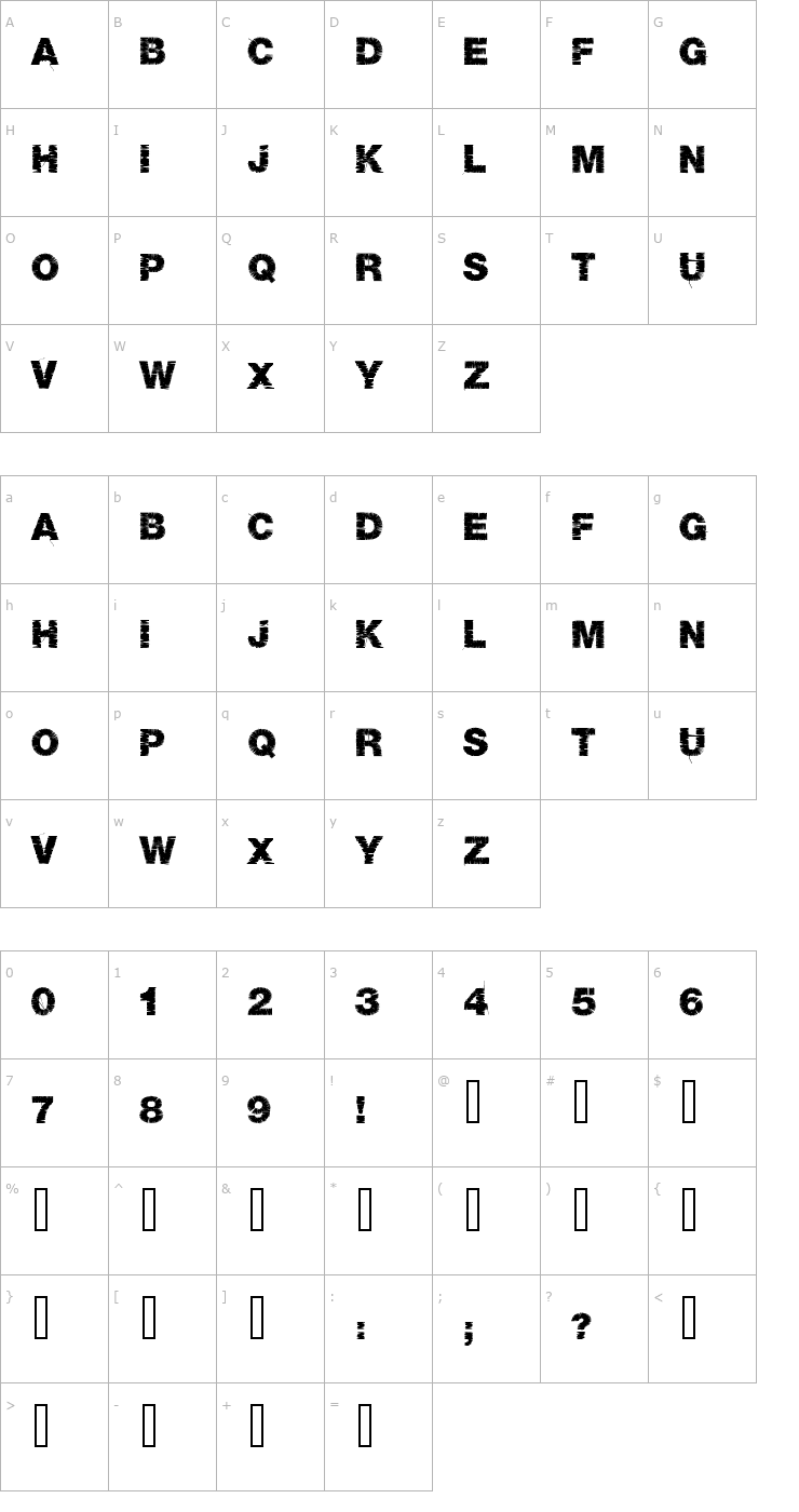 Character Map Base 05 Font