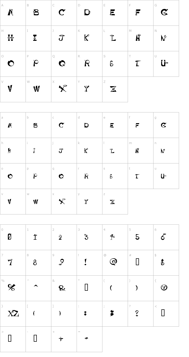 Character Map BASEHEAD Font