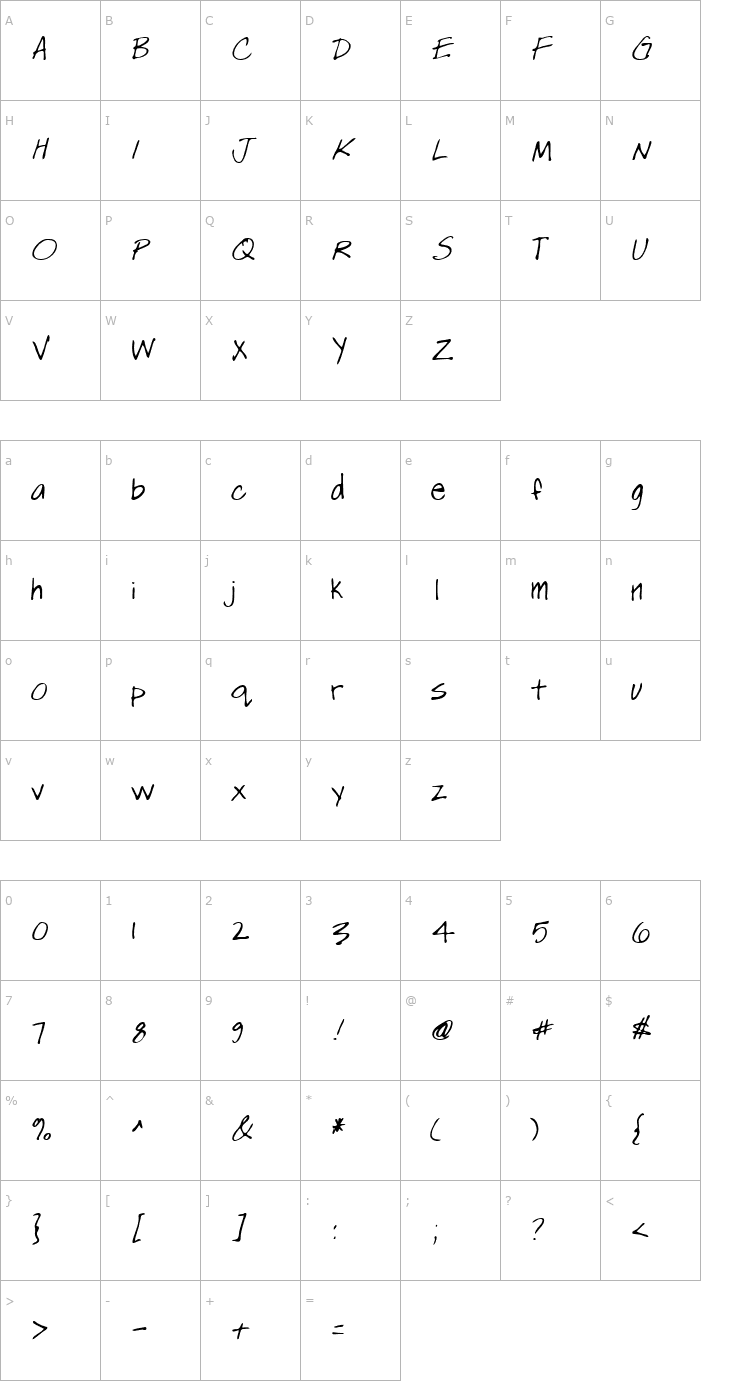 Character Map Basha Regular Font