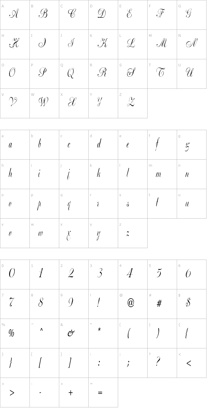 Character Map Basic Class A Stch Font